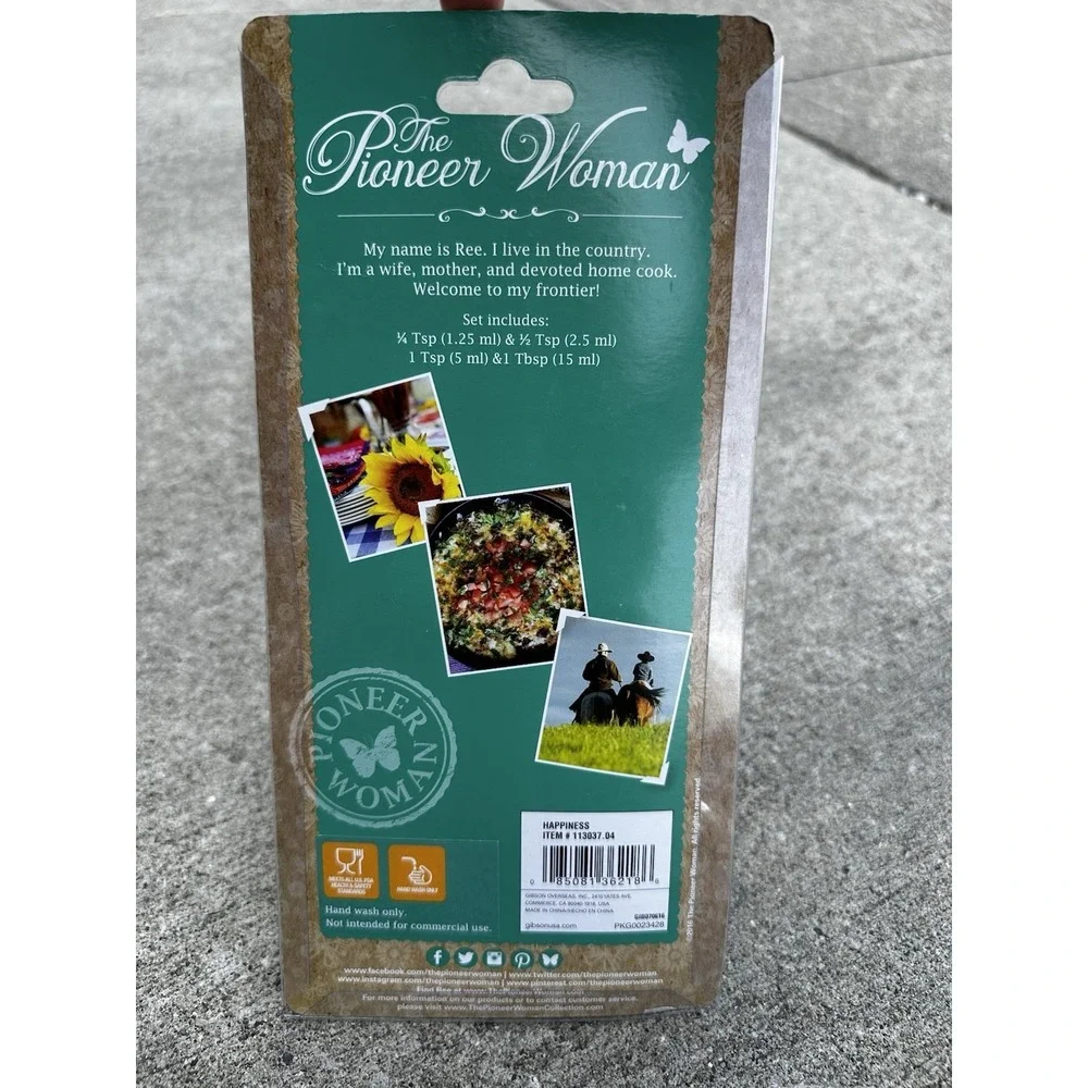 Pioneer Woman Floral Ceramic Nesting Measuring Spoons Set - 4 Pieces NEW
